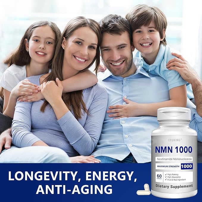 NMN 1000mg Per Serving Maximum Strength - 99% Pure NMN (Nicotinamide Mononucleotide) for NAD Cell Immune Energy Anti-Aging &amp Longevity Stabilized NMN Supplements 1000mg - 240 Veggie Capsules