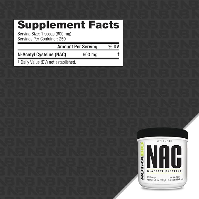 NutraBio N-Acetyl Cysteine Supplement (NAC) - 150 Grams Powder 600mg Serving - Powerful Anti-Oxidant - Immune Support - No Fillers - Non-GMO - Gluten Free