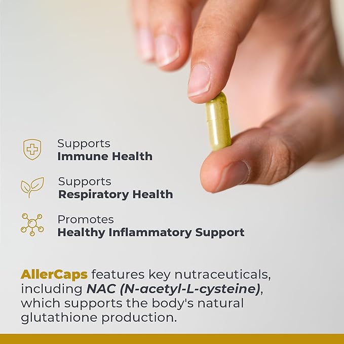 Premier Research Labs AllerCaps - A Lung Health Supplement with NAC/N-Acetyl Cysteine Featuring Bromelain Reishi Mushroom &amp Quertecin Immune Support Formula - 60 Vegetarian Capsules