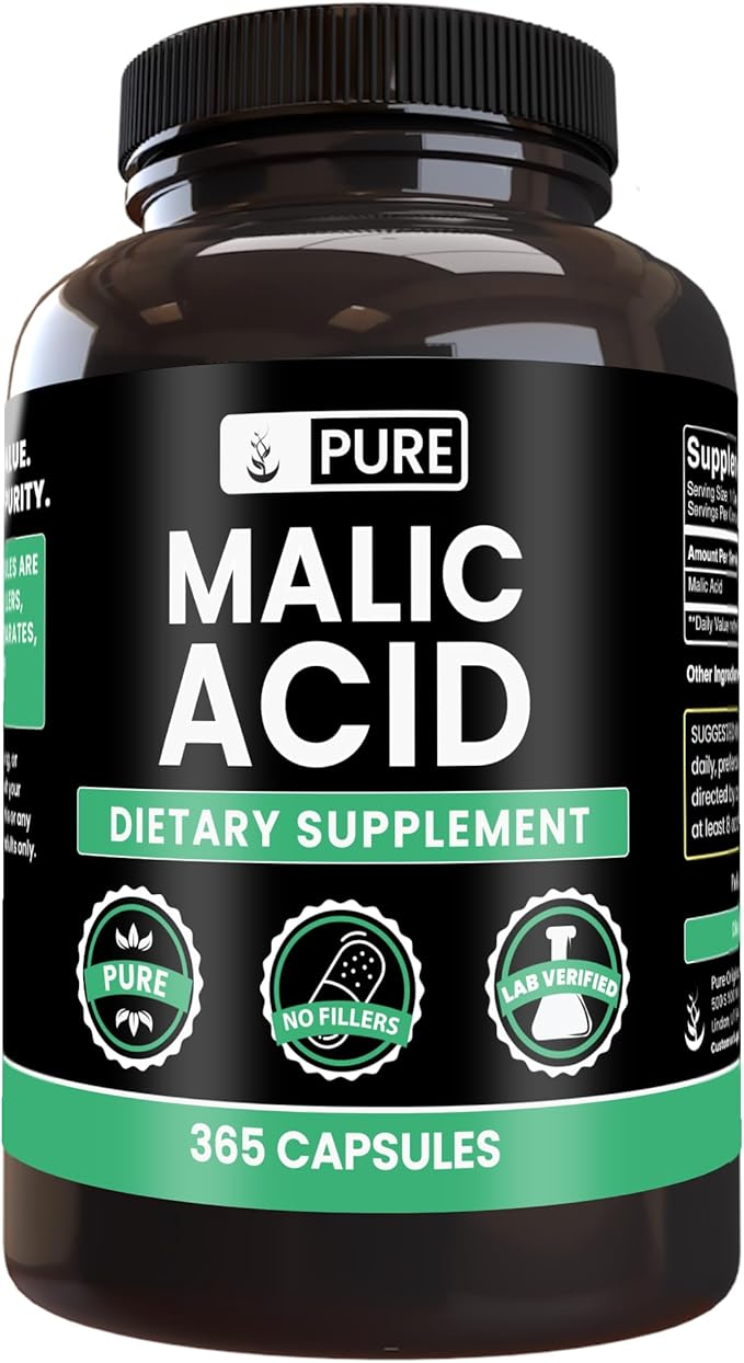 Pure Original Ingredients Malic Acid (365 Capsules) No Magnesium Or Rice Fillers Always Pure Lab Verified