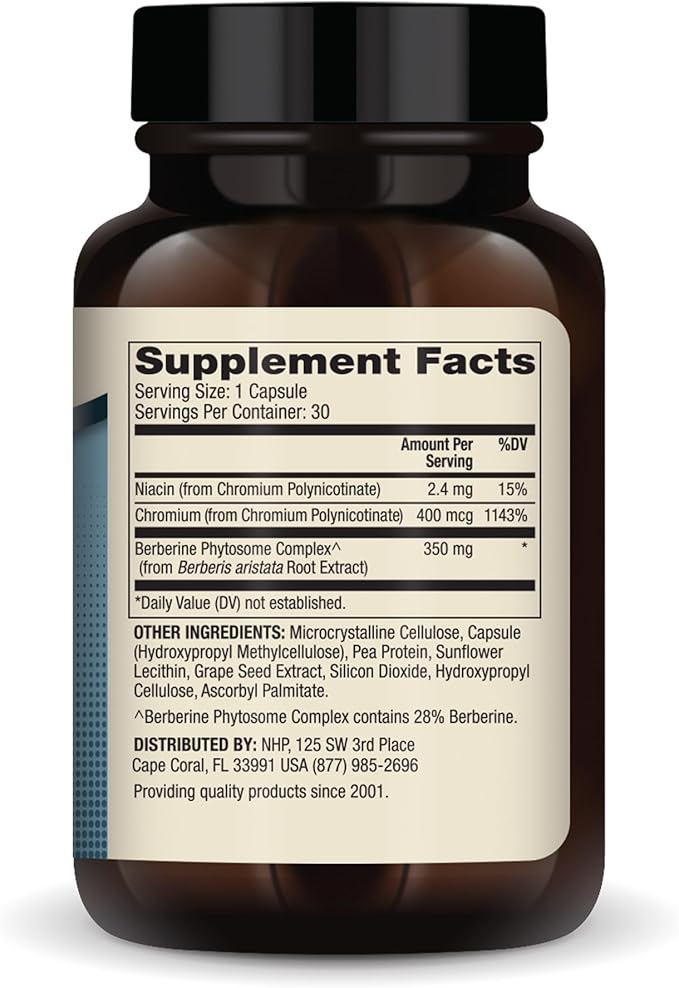 Dr. Mercola Biothin Berberine with Chromium - Supports Healthy Metabolic Function - Enhanced Absorption - Non-GMO Gluten-Free &amp Soy-Free - 30 Capsules (30 Servings)
