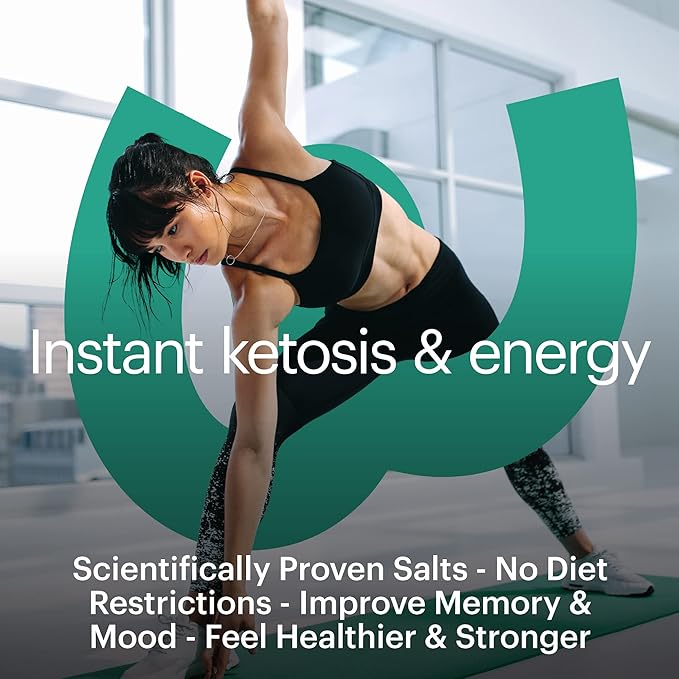Wellthy Keto Power with BHB Salts for Instant Ketosis and Energy Natural Strawberry Kiwi Flavor 10.58 oz