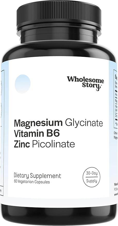 Zinc Picolinate Magnesium Glycinate Supplements with P5P Vitamin B6 | Magnesium and Zinc Vitamin | Reproductive &amp Fertility Health Hormone Balance Immune System Support | 30 Day Supply