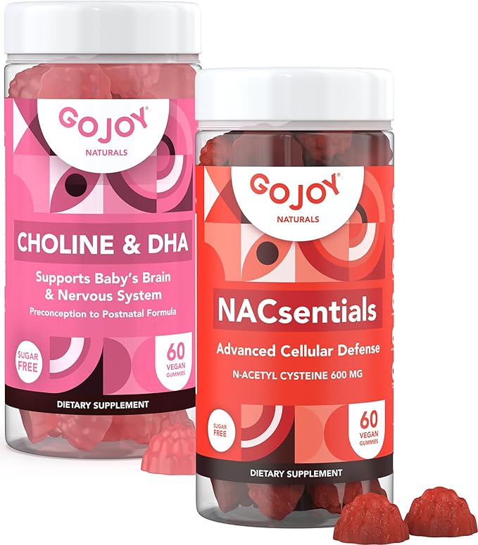 NAC 600mg + Choline &amp DHA Gummies Bundle - Nutritional Support for Daily Wellness