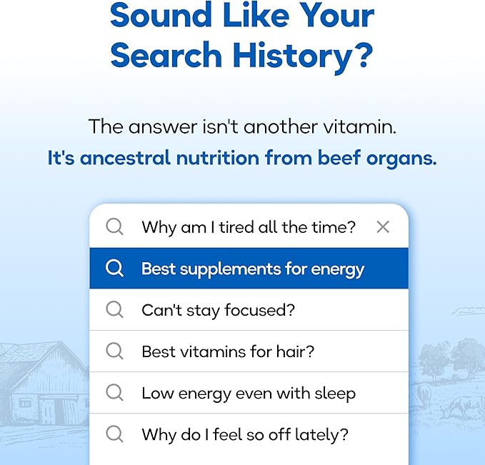 Grass Fed Beef Organ Supplement 3000mg (8 Organs) - Bone Marrow Thymus Liver Heart Kidney Trachea Spleen Lung - Freeze-Dried - 180 Capsules (30 Servings)