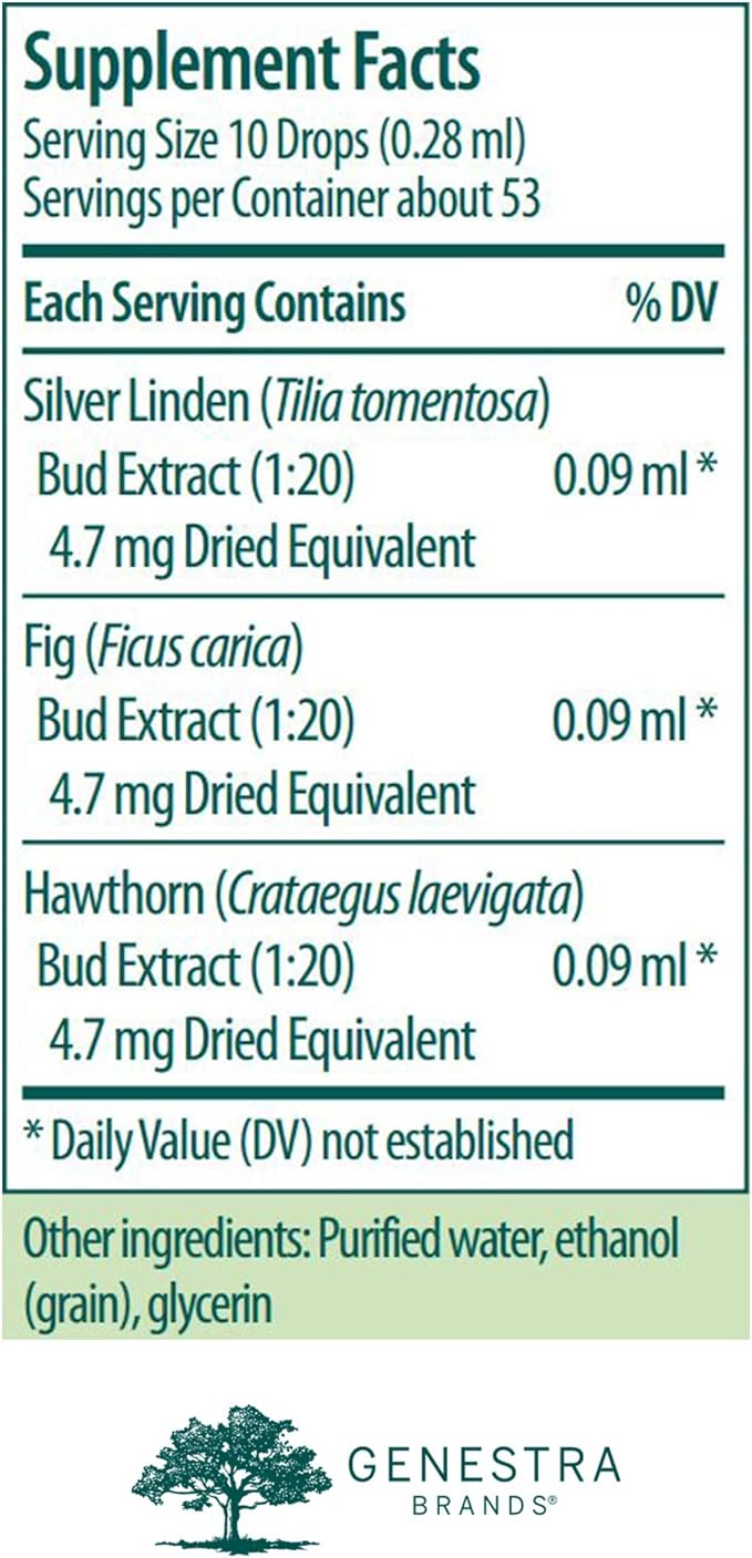 Genestra Brands Calm-gen | Silver Linden Fig and Hawthorn Herbal Supplement | 0.5 fl. oz.