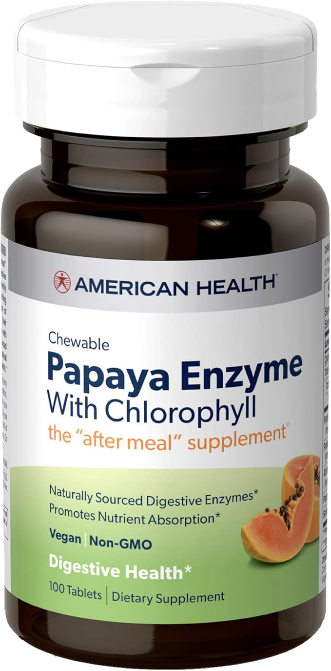 American Health Papaya Enzyme Chewable Tablets Digestive Health Bundle - 600 Count with 100 Count