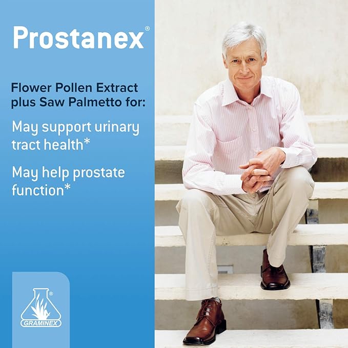Graminex Prostanex - Prostate Health Supplement Flower Pollen Extract Saw Palmetto - Support for Bladder Control &amp Urinary Tract Health Rye Pollen Extract Made in USA 90 Vegetarian Capsules