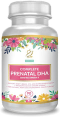 ACTIF Complete Prenatal DHA with 1500mg Omega-3 100% Natural Organic DHA EPA – Non-GMO 90 Count