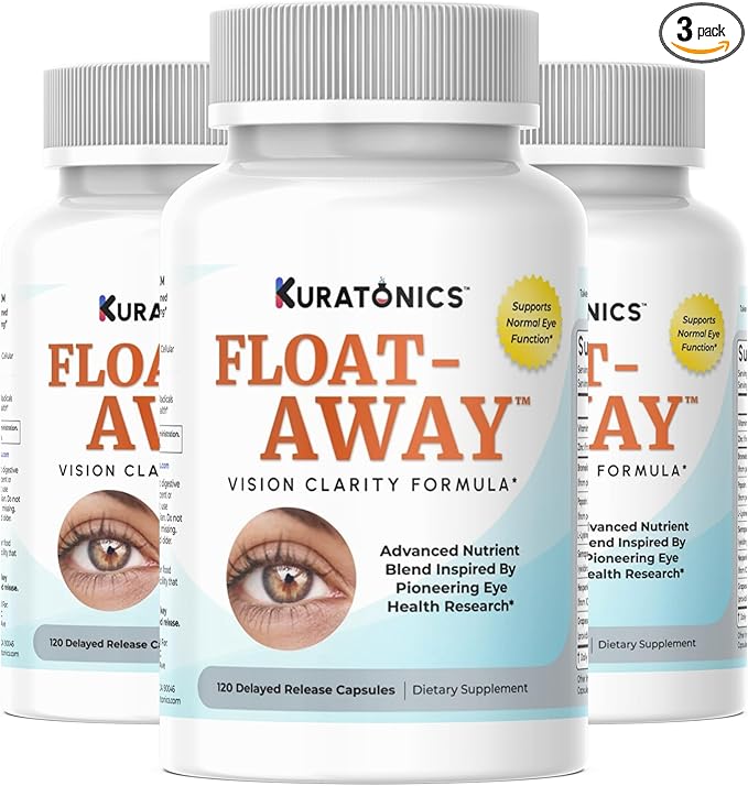 Float-Away: Vision Clarity Formula - Clinical Research Based Vision Support Supplement for Vitreous Issues. 360 Count (Pack of 3)