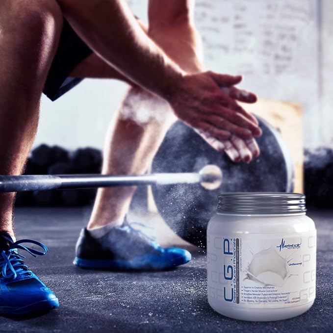 Metabolic Nutrition CGP Creatine Glycerol Phosphate 100% Micronized Creatine Powder Pre Intra Post Workout Supplement Blue Raspberry 400 Grams (40 Servings)