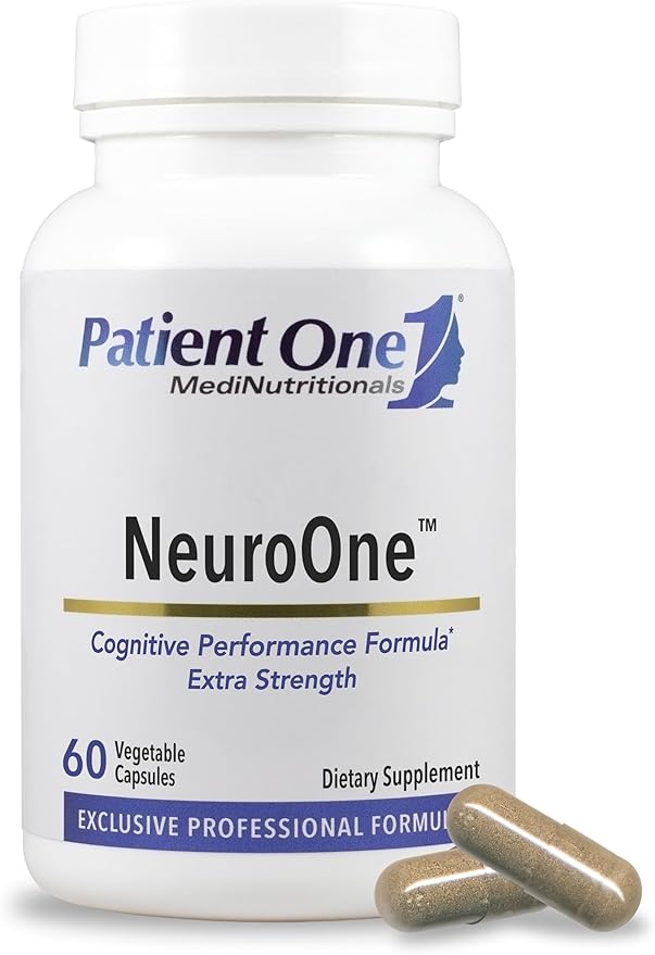Patient One NeuroOne | Supplement to Support Memory Cognition Mood and Focus* | with Citicoline Acetyl-L-Carnitine Gingko and More | 60 Capsules