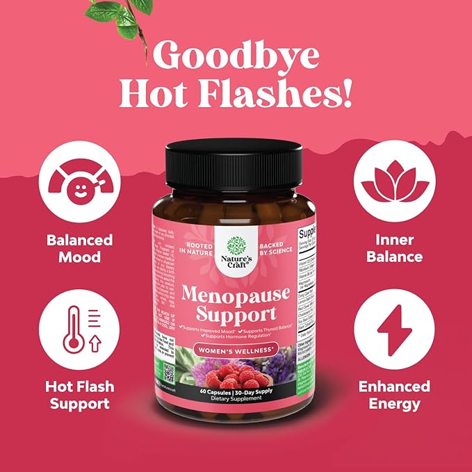Bundle of Digestive Enzymes with Ox Bile Supplements for No Gallbladder for Pancrease Cleanse &amp Detox and Herbal Menopause Supplement - Female Hormone Balance for Night Sweats Hot Flashes Mood Swi