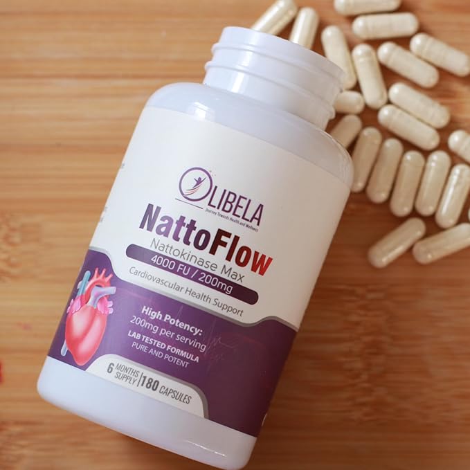 Nattokinase 4000 FU 180 Capsules Supports Heart Health Circulatory System &amp Normal Blood Flow. Enzymes for Overall Blood Health Detox &amp Cleanse. Non-GMO Vegan - 6 Months Supply