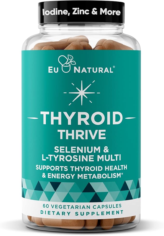 Thrive Energy Support - Naturally Fight Fatigue Balance Hormones Promote Focused Energy - Zinc Selenium Iodine - 60 Vegetarian Soft Capsules