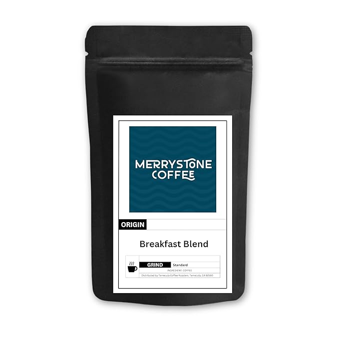 Merrystone Breakfast Blend Coffee Medium-Light Roast Roasted to Order 2 Lb Standard Grind