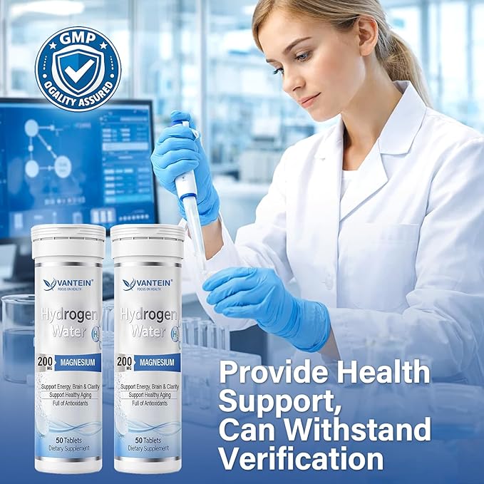 H2 Molecular Hydrogen Tablets with Magnesium - 100 Tablets Hydrogen Water Tablets for Athletic Recovery Energy &amp Cellular Health – Lemon &amp Raspberry Variety