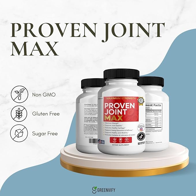 Maximum Strength Joint Max Supplement 60 Capsules with Glucosamine Chondroitin Turmeric 20 Day Supply (3)
