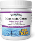 Natural Factors Magnesium Citrate Powder - Body Health Support Supplement for Cellular Support - Magnesium Powder Supplement Aids Muscle Health &amp Relaxation - 8.8 oz (75 Servings) Berry Flavor