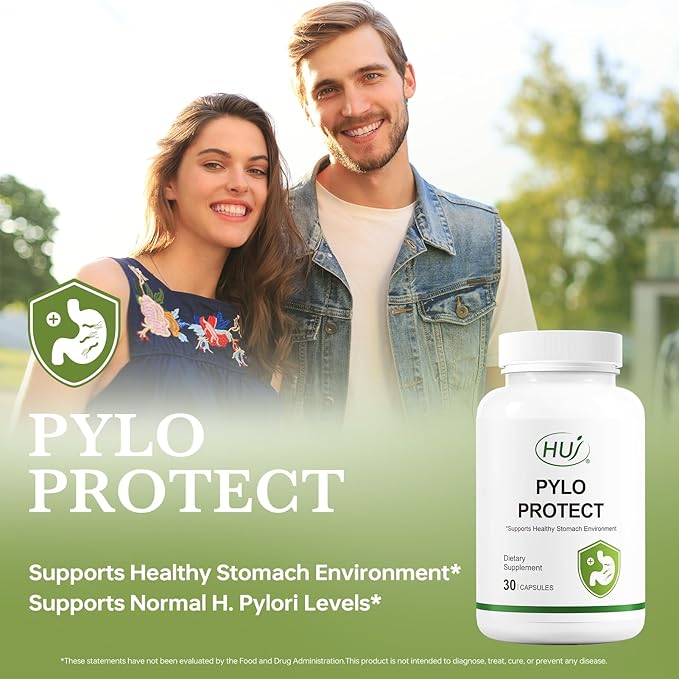 HUJ Pylo Protect - Lactobacillus Reuteri Supplement - Supports Healthy Stomach Environment - 30 Capsules