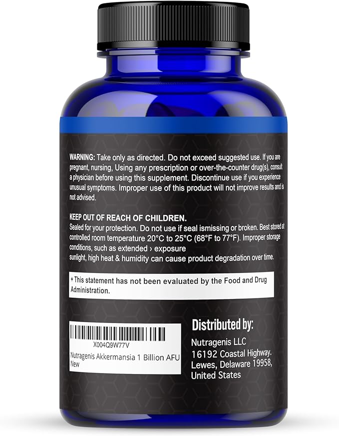 Akkermansia Muciniphila Probiotic – 1 Billion AFU with 390 mg Inulin Prebiotic Fiber – 60 Capsules 2-Month Supply – Gut Health &amp Metabolism Support Daily Probiotic for Men &amp Women