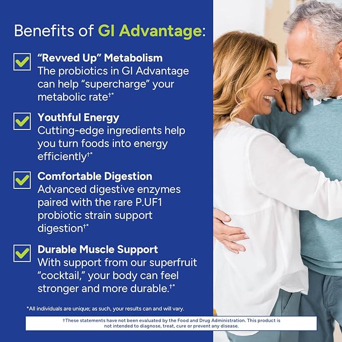 Gundry MD GI Advantage Gut Supplement with Probiotics Digestive Enzymes and Superfruit Extracts for Strong Metabolism Energy Digestion and Muscle Support - (30 Servings)
