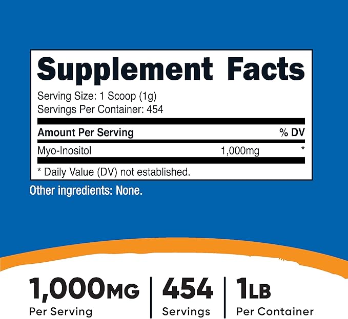 Nutricost Inositol Powder 1LB (454 Grams) - Gluten Free Non-GMO