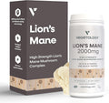 Lions Mane Supplement 2000mg High Strength Mushroom Complex with B Vitamins and Black Pepper Supports Mental Clarity Energy &amp Nervous System 60 Vegan Capsules Age 11+