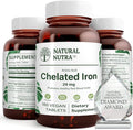 Natural Nutra Chelated Iron Supplement for Men &amp Women Nails Health Promotes Optimal Absorption Helps Enhance Iron Level Maintain Body Fulid Help to Improves Hair Growth Skin Health 180 Tab