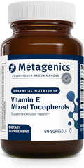 Metagenics Vitamin E Mixed Tocopherols - High Potency Antioxidant Supplement with Alpha &amp Gamma Tocopherols - Supports Heart Immune &amp Cellular Health - Non-GMO Gluten-Free - 60 Softgels