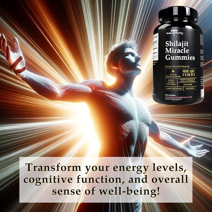 Medical Miracles Shilajit Gummies 1000mg – Himalayan Shilajit Extract with Fulvic Acid – Vegan Sugar-Free Supplement – Trace Mineral Complex – Easy Daily Gummy Format 60 Count