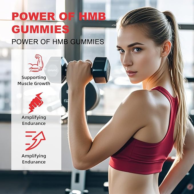 HMB and Leucine Gummies with Essential Amino Acids Gummies for Muscle Growth Energy Support