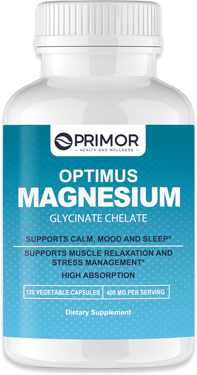 Magnesium Glycinate (Chelate) – High Absorption - Non GMO – Vegan | Supports Calm Mood Sleep | Supports Muscle Relaxation &amp Stress Management | 120 Count