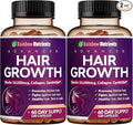 (2 Pack) Hair Growth Vitamins for Women | Biotin 10000mcg Collagen Patented OptiMSM® goMCT® Saw Palmetto | Naturally Regrow Stronger &amp Healthier Hair Skin and Nails | May Stop Hair Loss