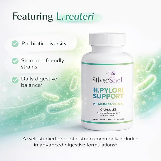H. Pylori Probiotics Formula - Stomach Lining Support with Lactobacillus Reuteri - Defense Helicobacter Pylori - 30 Capsules