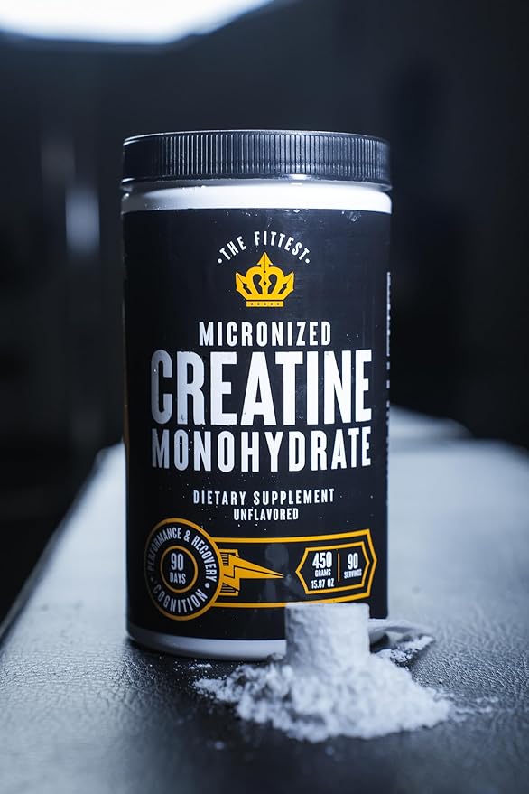 The Fittest Creatine Monohydrate Powder – Unflavored Pure 100% Micronized Creatine Monohydrate – Muscle Strength Focus Power &amp Recovery Support