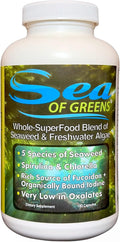 Sea of Greens – Organic Seaweed &amp Algae Superfood Blend – Spirulina Chlorella Bladderwrack Wakame – Natural Iodine &amp Fucoidan – Oxalate-Free – 180 Vegetable Capsules