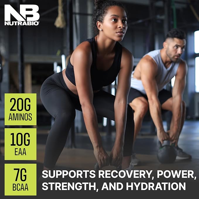 NutraBio Intra Blast Bcaa Powder Amino Acid Supplement Electrolyte &amp Hydration Blend Intra Pre Workout &amp Muscle Recovery 20g Eaa Amino Acids Powder 5g Glutamine- Sweet Tea 30 Serving