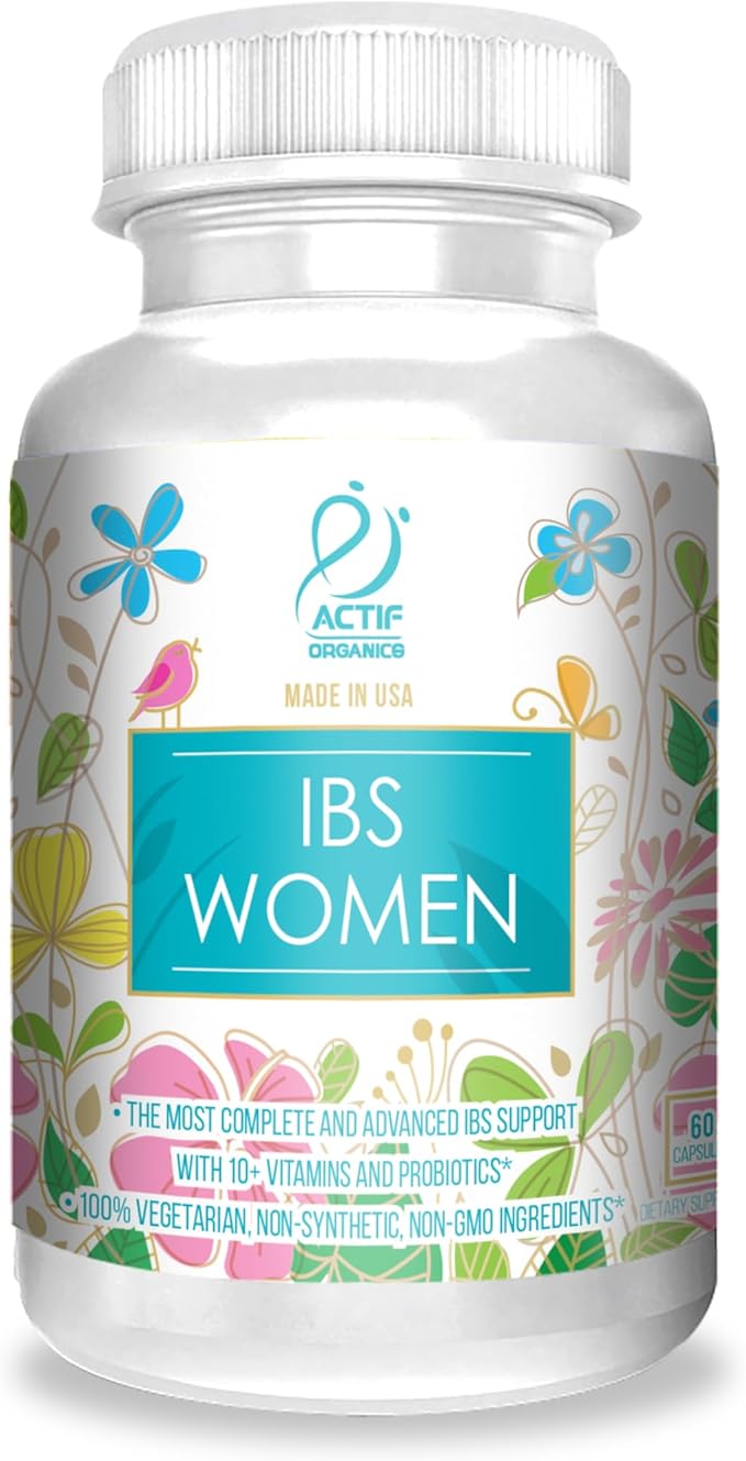 ACTIF IBS Women Maximum Support with 10+ Advanced Factors – Non GMO Made in USA 60 Count