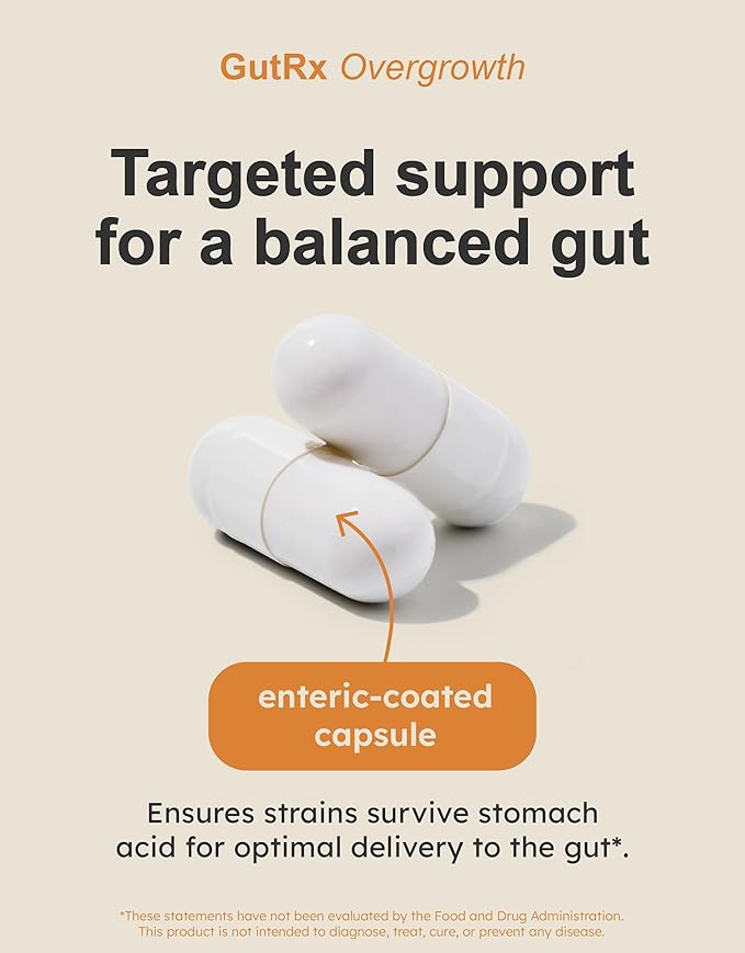 Overgrowth Probiotics for Women and Men with Saccharomyces Boulardii Lactobacillus Reuteri &amp Bifidobacterium for Supporting Gut Health &amp Digestive Health Gluten Free 30 Capsules