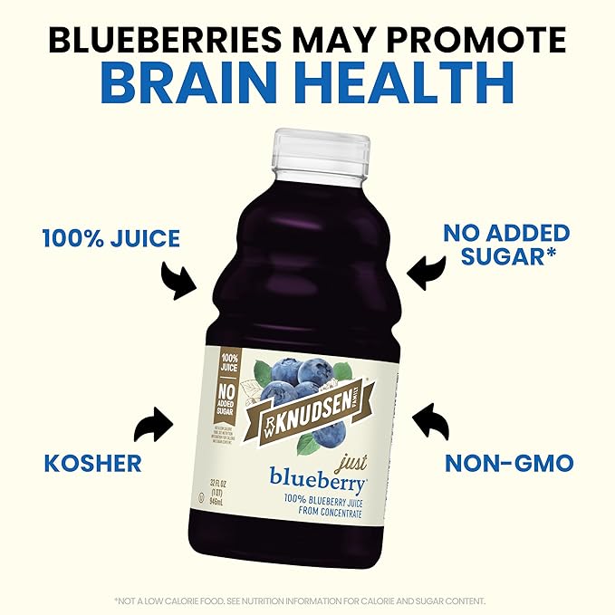 R.W. Knudsen Just Blueberry Juice 32 fl oz (Pack of 4)