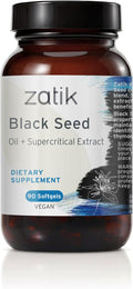 Zatik Naturals - Black Cumin Seed Oil &amp Supercritical Extract Cold Pressed Unrefined USDA Organic Certified Gluten Free Vegan 90 Vegan Softgels