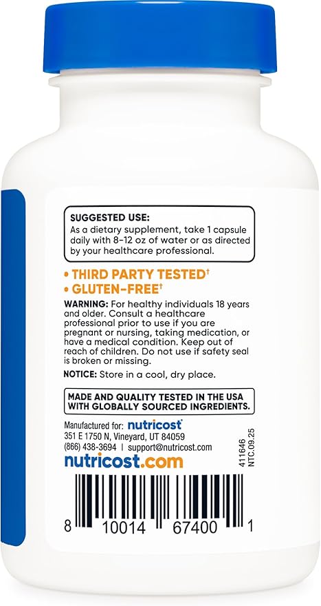 Nutricost R-Alpha Lipoic Acid 100mg 120 Capsules - Veggie Capsules Non-GMO Gluten Free