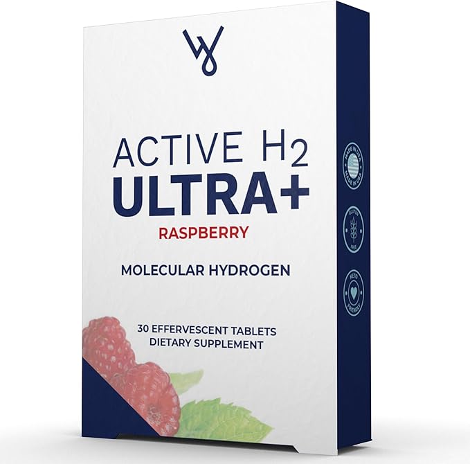 Active H2 Ultra+ Hydrogen Water Tablet Natural Raspberry. Optimize Health Support Immunity and Balance Antioxidants with Benefits of Molecular Hydrogen 30 Servings