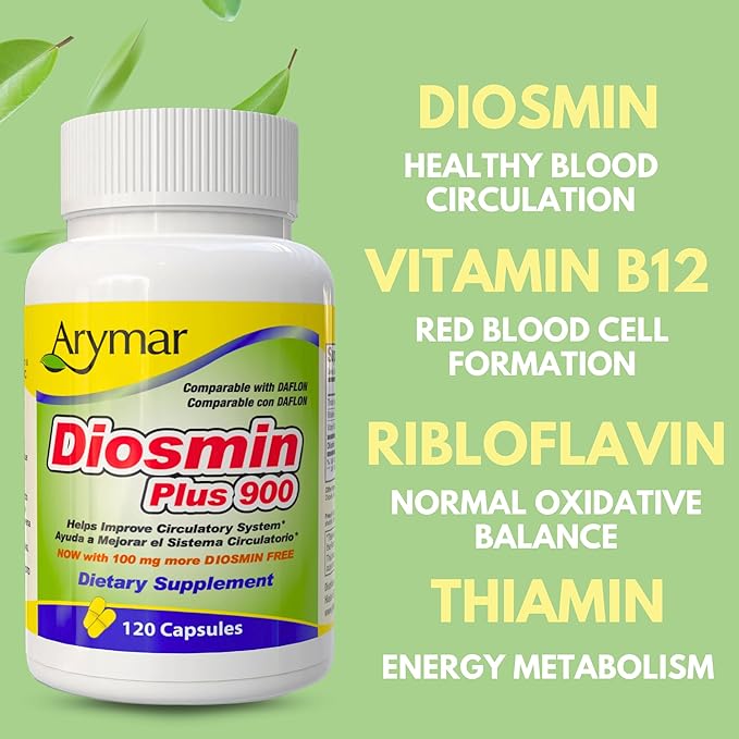 Arymar Diosmin Plus 900 Circulatory System Support (60 Capsules/Pack of 1) (120 Capsules)