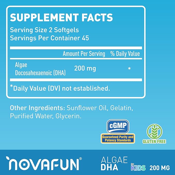 Choline Supplements with Algal Sourced DHA Softgels Bundle for Brain Health &amp Cognitive Function Support