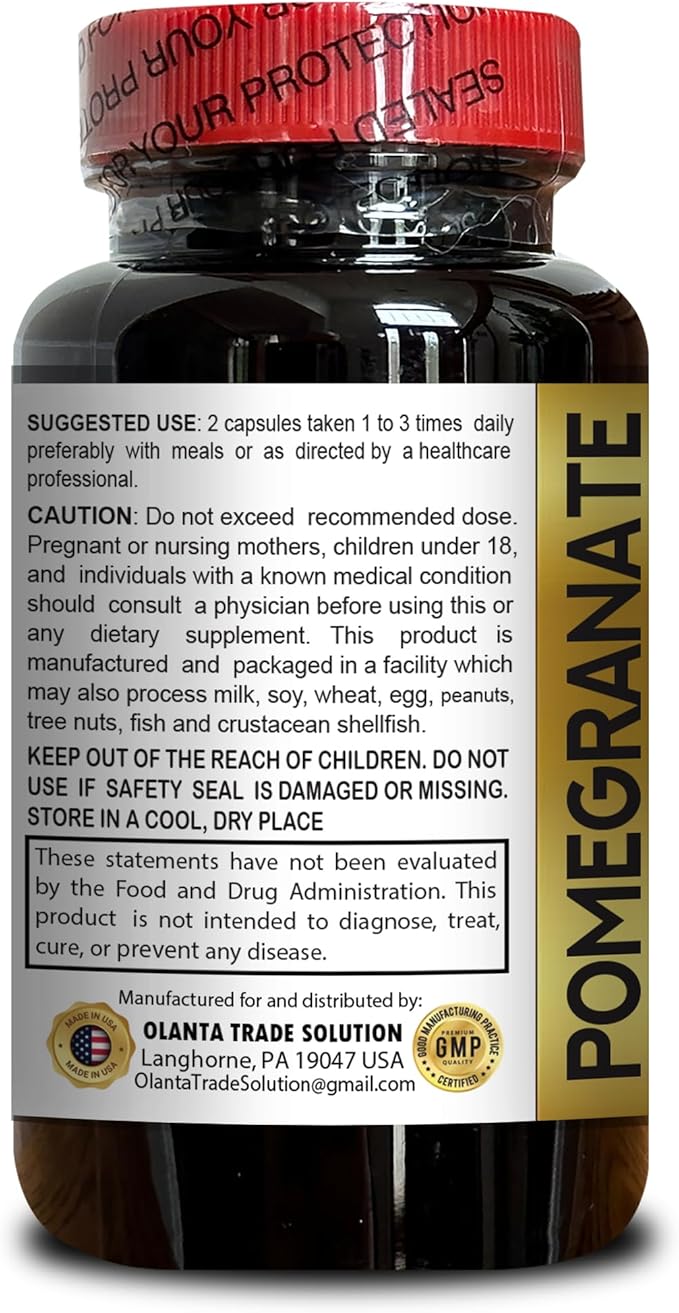 Pomegranate Extract - Antioxidant and Healthy Aging Program immunity &amp Joint Support Ellagic Acid Supplement Pomegranate Polyphenols High-Potency Pomegranate - 2 Bottles 120 Capsules
