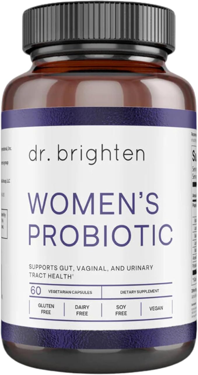 Dr. Brighten Women’s Probiotic - Probiotics Prebiotics with Antioxidants &amp Sunfiber for Healthy Hormones Balanced Female Microbiome Ovaries and Immune Health - 60 Capsules