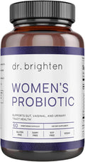 Dr. Brighten Women’s Probiotic - Probiotics Prebiotics with Antioxidants &amp Sunfiber for Healthy Hormones Balanced Female Microbiome Ovaries and Immune Health - 60 Capsules