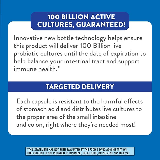Nature's Way Fortify Optima Probiotic for Adults 100 Billion Live Cultures 15 Strains Supports Digestive and Immune Health* Plant-Based Prebiotic Fiber 30 Capsules (Packaging May Vary)